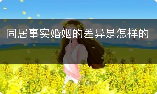 同居事实婚姻的差异是怎样的