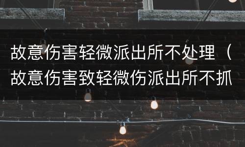 故意伤害轻微派出所不处理（故意伤害致轻微伤派出所不抓人怎么办）