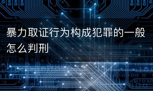暴力取证行为构成犯罪的一般怎么判刑