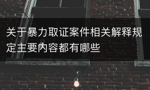关于暴力取证案件相关解释规定主要内容都有哪些