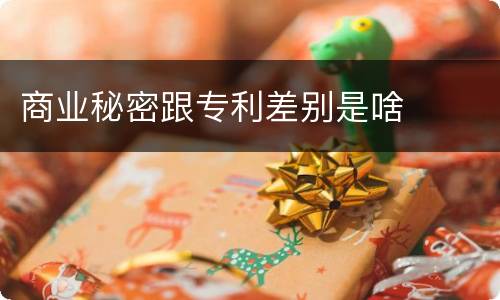 商业秘密跟专利差别是啥