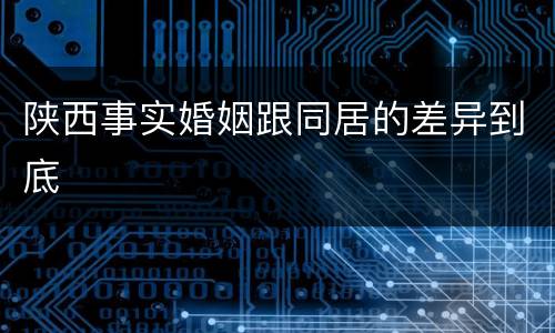 陕西事实婚姻跟同居的差异到底