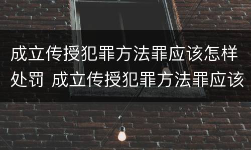 成立传授犯罪方法罪应该怎样处罚 成立传授犯罪方法罪应该怎样处罚呢