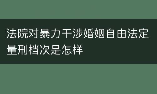 法院对暴力干涉婚姻自由法定量刑档次是怎样