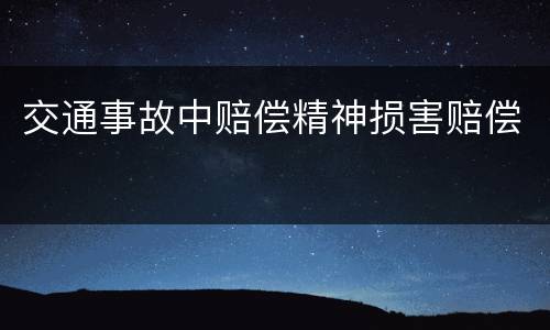 交通事故中赔偿精神损害赔偿