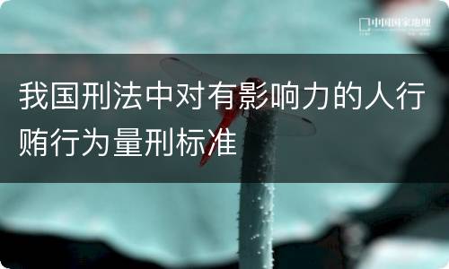 我国刑法中对有影响力的人行贿行为量刑标准