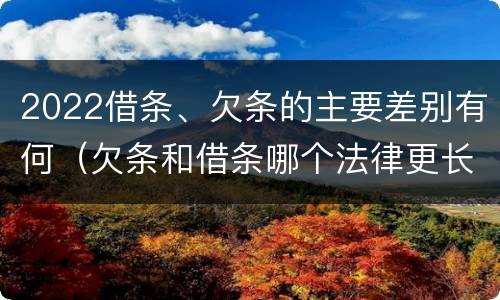 2022借条、欠条的主要差别有何（欠条和借条哪个法律更长）