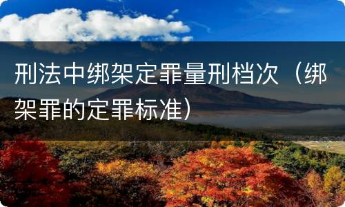 刑法中绑架定罪量刑档次（绑架罪的定罪标准）
