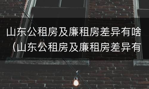 山东公租房及廉租房差异有啥（山东公租房及廉租房差异有啥规定）
