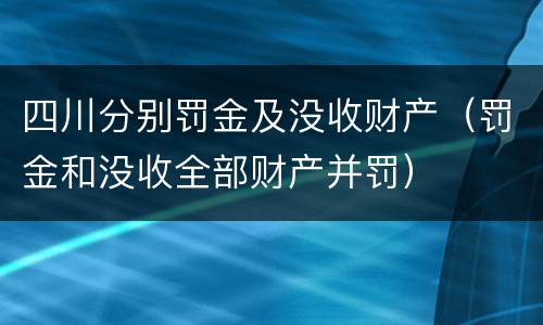 四川分别罚金及没收财产（罚金和没收全部财产并罚）