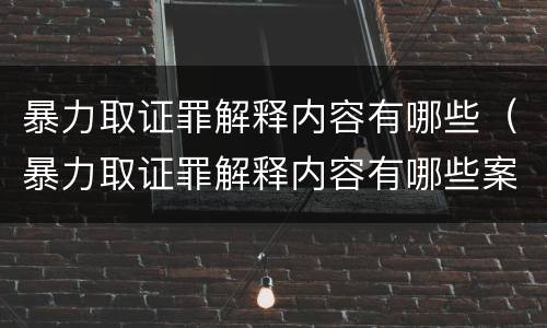 暴力取证罪解释内容有哪些（暴力取证罪解释内容有哪些案例）