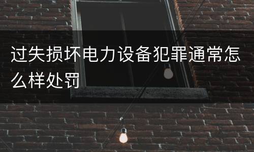 过失损坏电力设备犯罪通常怎么样处罚