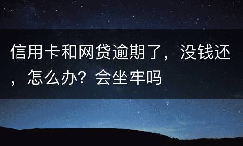 信用卡和网贷逾期了，没钱还，怎么办？会坐牢吗