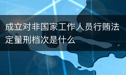 成立对非国家工作人员行贿法定量刑档次是什么