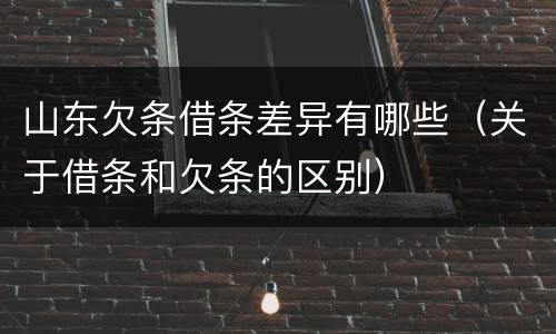 山东欠条借条差异有哪些（关于借条和欠条的区别）