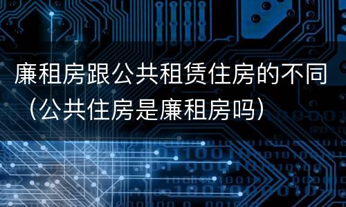 廉租房跟公共租赁住房的不同（公共住房是廉租房吗）