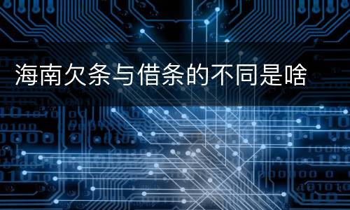 海南欠条与借条的不同是啥