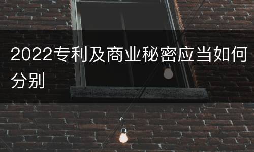2022专利及商业秘密应当如何分别