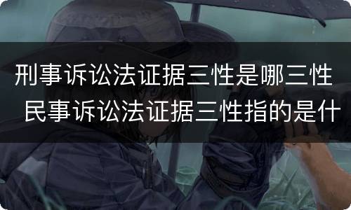 刑事诉讼法证据三性是哪三性 民事诉讼法证据三性指的是什么
