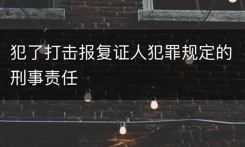 犯了打击报复证人犯罪规定的刑事责任