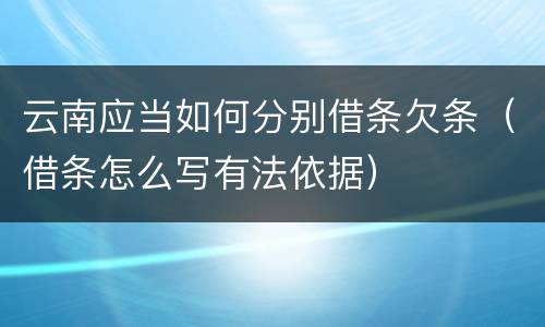 云南应当如何分别借条欠条（借条怎么写有法依据）