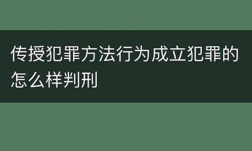 传授犯罪方法行为成立犯罪的怎么样判刑
