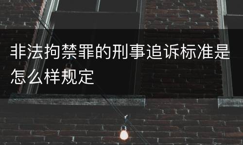 非法拘禁罪的刑事追诉标准是怎么样规定