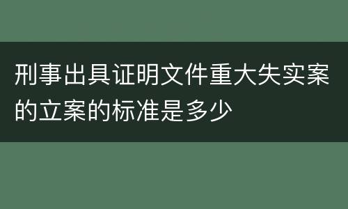 刑事出具证明文件重大失实案的立案的标准是多少