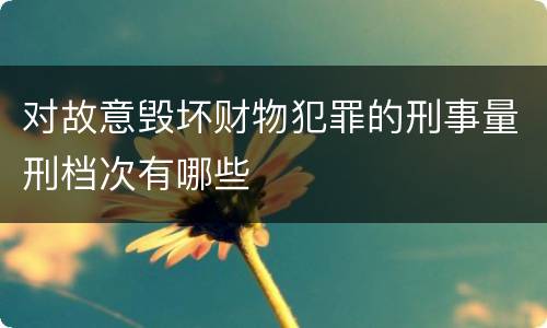 对故意毁坏财物犯罪的刑事量刑档次有哪些