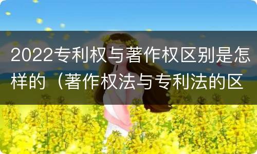 2022专利权与著作权区别是怎样的（著作权法与专利法的区别）