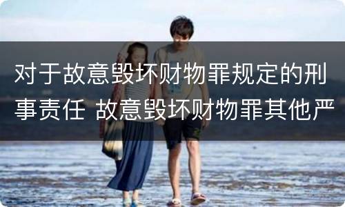 对于故意毁坏财物罪规定的刑事责任 故意毁坏财物罪其他严重情节的认定