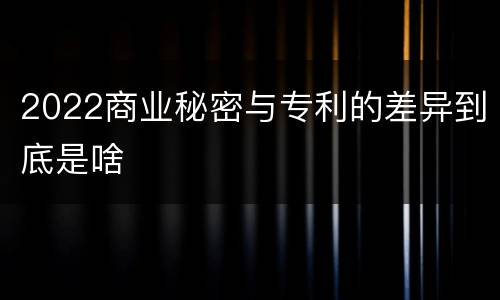 2022商业秘密与专利的差异到底是啥