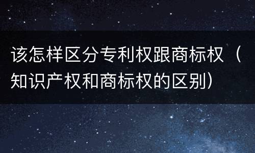 该怎样区分专利权跟商标权（知识产权和商标权的区别）