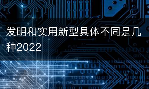 发明和实用新型具体不同是几种2022