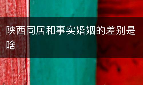 陕西同居和事实婚姻的差别是啥