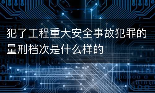 犯了工程重大安全事故犯罪的量刑档次是什么样的