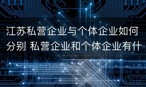 江苏私营企业与个体企业如何分别 私营企业和个体企业有什么区别