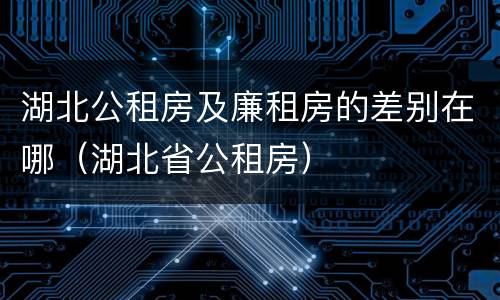 湖北公租房及廉租房的差别在哪（湖北省公租房）
