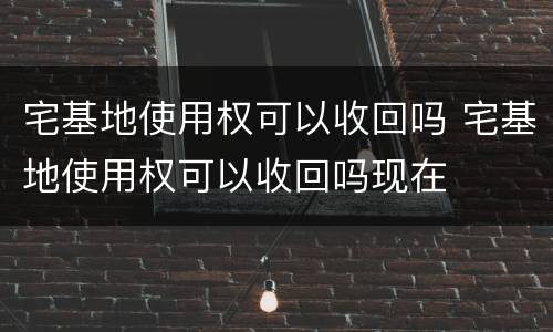宅基地使用权可以收回吗 宅基地使用权可以收回吗现在