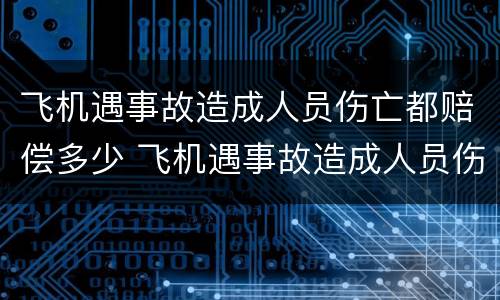 飞机遇事故造成人员伤亡都赔偿多少 飞机遇事故造成人员伤亡都赔偿多少钱