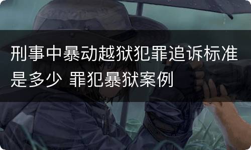 刑事中暴动越狱犯罪追诉标准是多少 罪犯暴狱案例