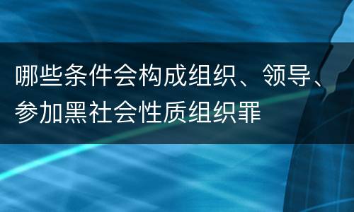 哪些条件会构成组织、领导、参加黑社会性质组织罪