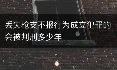 丢失枪支不报行为成立犯罪的会被判刑多少年
