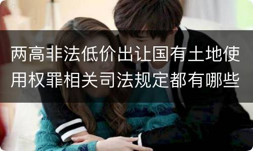 两高非法低价出让国有土地使用权罪相关司法规定都有哪些