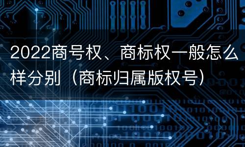 2022商号权、商标权一般怎么样分别（商标归属版权号）