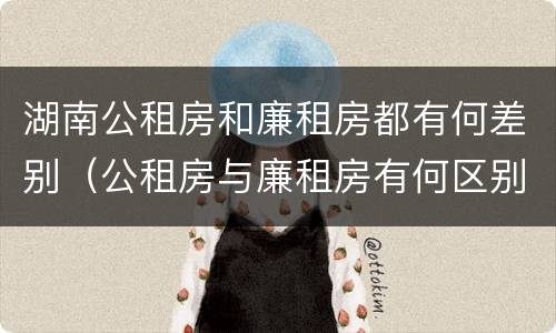 湖南公租房和廉租房都有何差别（公租房与廉租房有何区别）