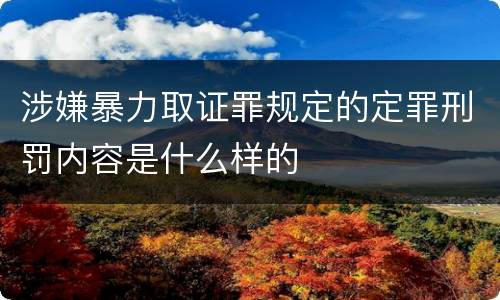 涉嫌暴力取证罪规定的定罪刑罚内容是什么样的