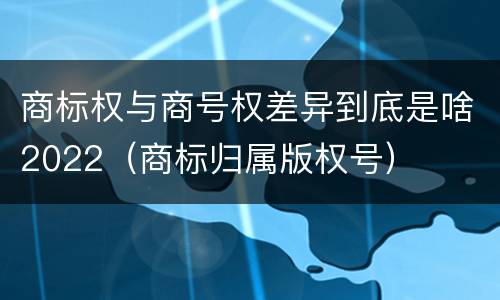 商标权与商号权差异到底是啥2022（商标归属版权号）