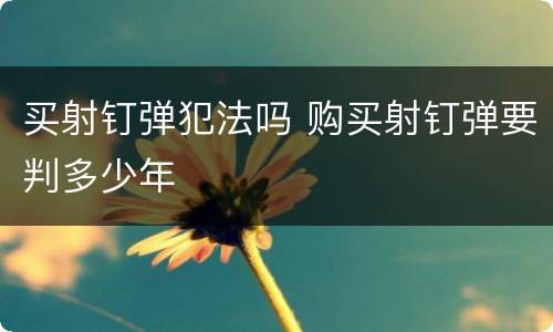 买射钉弹犯法吗 购买射钉弹要判多少年