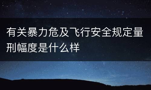 有关暴力危及飞行安全规定量刑幅度是什么样